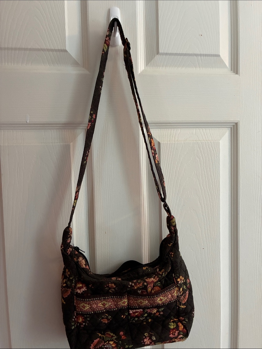 Vera Bradley Quilted Floral Crossbody Bag in Brown